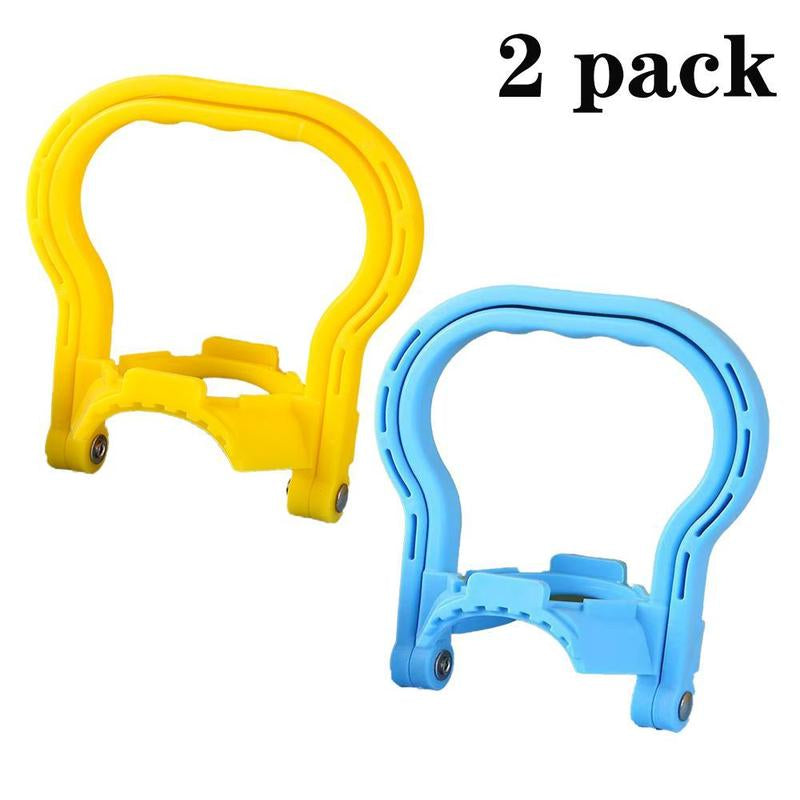 2 Pack 5 Gallon Water Bottle Holder Purified Drinking Water Jug Caps Carrier Lift Labor Energy Saving Ergonomic Grip Handle Carrier Non-Slip Holder Lifter Heavy Duty Clip(Blue & Yellow)