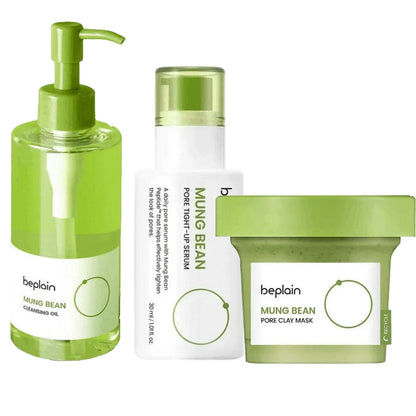 Korean Beplain Mung Bean Remover Clay Mask, Face Serum Makeup Remover Cleansing Oil Deep Cleaning Korean Skin Care