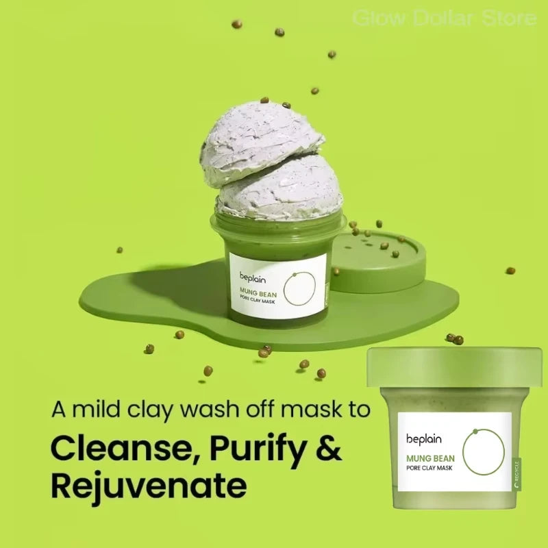 Korean Beplain Mung Bean Remover Clay Mask, Face Serum Makeup Remover Cleansing Oil Deep Cleaning Korean Skin Care