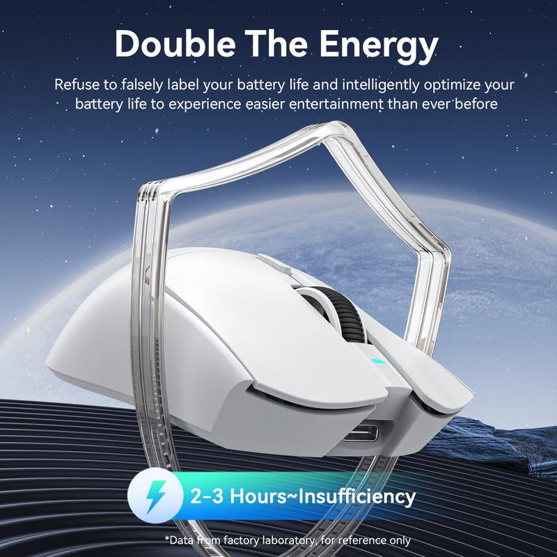 ATTACK SHARK X1 Lightweight Wireless Gaming Mouse with RGB Charging Dock,Triple Modes PAW3395PRO 40K DPI Optical Sensor,Tri-Mode-2.4G/Usb-C Wired/Bt,Omron Optical Switch, 5 Programmable Buttons for Pc/Laptop/Mac